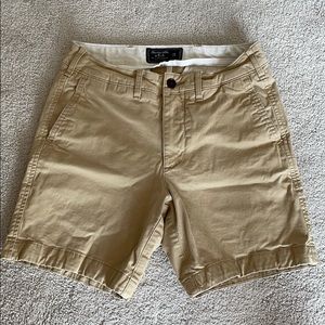 abercrombie and fitch stretch khaki shorts